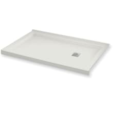 B3Square 59-7/8" x 29-7/8" Rectangular Shower Base with Double Threshold and Right Drain