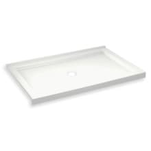 B3Round 59-7/8" x 35-7/8" Rectangular Shower Base with Double Threshold and Center Drain