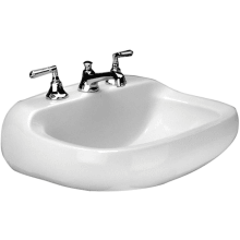 Cape Charles 21" Vitreous China Wall Mounted Bathroom Sink with 3 Faucet Holes at 8" Centers and Overflow