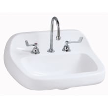 Grand Isle 22" Vitreous China Wall Mounted Bathroom Sink with 3 Faucet Holes at 4" Centers and Overflow