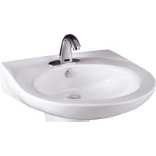 Pamlico Shroud 21-1/4" Vitreous China Wall Mounted Bathroom Sink with Single Faucet Hole and Overflow