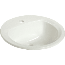 Maverick I 19" Vitreous China Drop In Bathroom Sink with Single Faucet Hole and Overflow