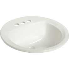 Maverick I 19" Vitreous China Drop In Bathroom Sink with 3 Faucet Holes at 4" Centers and Overflow