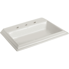 Brentwood 22-7/16" Vitreous China Drop In Bathroom Sink with 3 Faucet Holes at 8" Centers and Overflow