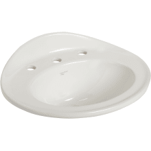 Essence 19-7/8" Vitreous China Drop In Bathroom Sink with 3 Faucet Holes at 8" Centers and Overflow