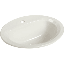 Maverick II 20" Vitreous China Drop In Bathroom Sink with Single Faucet Hole and Overflow