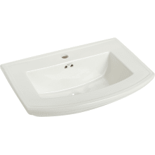 Barrett 24-3/8" Vitreous China Pedestal Bathroom Sink with Single Faucet Hole and Overflow