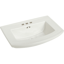 Barrett 24-3/8" Vitreous China Pedestal Bathroom Sink with 3 Faucet Holes at 4" Faucet Centers and Overflow