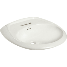 Maverick 23-7/8" Vitreous China Pedestal Bathroom Sink with 3 Faucet Holes at 4" Faucet Centers and Overflow