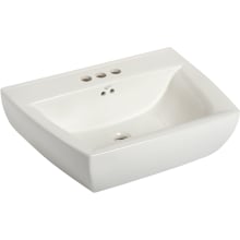 Potenza 24-5/16" Vitreous China Vessel Bathroom Sink with 3 Faucet Holes at 4" Faucet Centers and Overflow