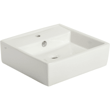 Razionale 18-3/8" Vitreous China Vessel Bathroom Sink with Single Faucet Hole and Overflow