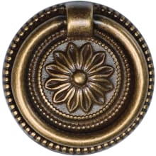 Floral 2-1/8 Inch Long Zamac Ring Cabinet Pull from the Classic European Renaissance Collection