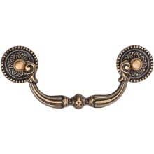 Ornate 3-3/4 Inch Center to Center Zamac Drop Cabinet Pull from the Classic European Renaissance Collection