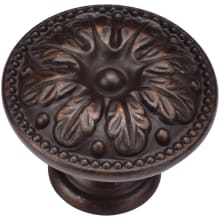 Floral 1-1/8 Inch Zamac Mushroom Cabinet Knob from the Classic European Renaissance Collection