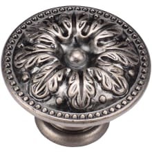 Floral 1-3/8 Inch Zamac Mushroom Cabinet Knob from the Classic European Renaissance Collection