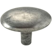 1-3/4 Inch Pewter Oval Cabinet Knob from the Fine English Pewter Collection