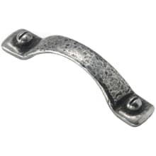 Strap 3-3/4 Inch Center to Center Pewter Arch Cabinet Pull from the Fine English Pewter Collection