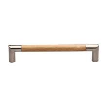 Designer Wood 7-9/16" Center to Center Modern Industrial Wood and Metal Cabinet Handle Cabinet Pull