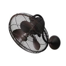 Laura 16" Wide 3 Blade Indoor / Outdoor Wall Mount Fan with Safety Cage and Remote Included