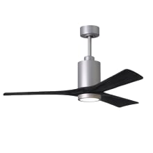 Patricia 52" 3 Blade Indoor LED Ceiling Fan with 6 Speed Reversible Motor and Dimmable Light Kit Included