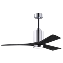 Patricia 52" 3 Blade Indoor LED Ceiling Fan with 6 Speed Reversible Motor and Dimmable Light Kit Included