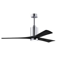 Patricia 60" 3 Blade Indoor LED Ceiling Fan with 6 Speed Reversible Motor and Dimmable Light Kit Included