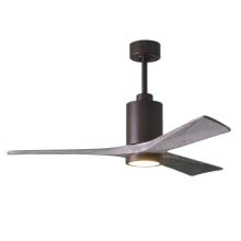 Patricia 52" 3 Blade Indoor LED Ceiling Fan with 6 Speed Reversible Motor and Dimmable Light Kit Included