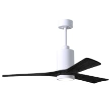 Patricia 52" 3 Blade Indoor LED Ceiling Fan with 6 Speed Reversible Motor and Dimmable Light Kit Included