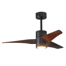 Super Janet 42" 3 Blade Indoor LED Ceiling Fan with Reversible Motor, Wall Control, Remote and LED Light Kit Included
