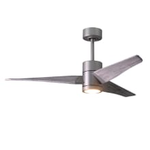 Super Janet 52" 3 Blade Indoor LED Ceiling Fan with Reversible Motor, Wall Control, Remote and LED Light Kit Included