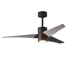 Super Janet 52" 3 Blade Indoor LED Ceiling Fan with Reversible Motor, Wall Control, Remote and LED Light Kit Included