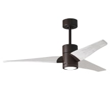 Super Janet 52" 3 Blade Indoor LED Ceiling Fan with Reversible Motor, Wall Control, Remote and LED Light Kit Included