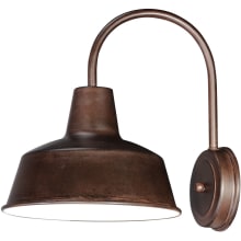 Pier M Single Light 13" Tall Outdoor Wall Sconce with Metal Warehouse Shade