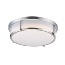 Rogue 17" Wide LED Flush Mount Drum Ceiling Fixture with Emergency Back-Up