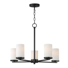Lateral 5 Light 24" Wide Pillar Candle Style Chandelier