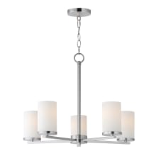 Lateral 5 Light 24" Wide Pillar Candle Style Chandelier