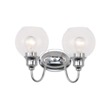 Ballord 2 Light 14" Wide Bathroom Vanity Light with Glass Globe Shades
