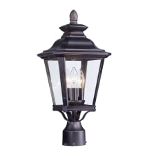 Knoxville 3 Light 19-1/2" High Outdoor Post Light with Clear Glass Shade