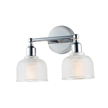 Hollow 2 Light 14" Wide Bathroom Vanity Light with Glass Bell Shades