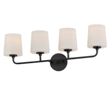 Bristol 4 Light 29" Wide Vanity Light with Frosted Glass Shades