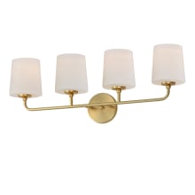 Bristol 4 Light 29" Wide Vanity Light with Frosted Glass Shades
