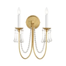 Plumette 2 Light 16" Tall Wall Sconce with Crystal Accents
