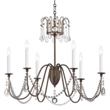 Plumette 6 Light 28" Wide Crystal Candle Style Chandelier