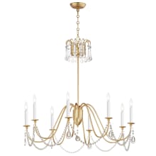 Plumette 8 Light 36" Wide Crystal Candle Style Chandelier
