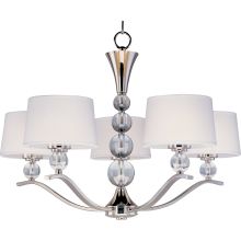 Rondo 31" Chandelier with Crystal Accents and Fabric Shades
