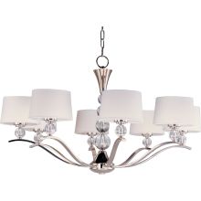 Rondo 38" Chandelier with Crystal Accents and Fabric Shades