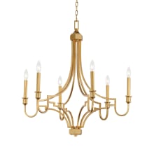 Normandy 6 Light 29" Wide Taper Candle Style Chandelier