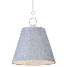 Acoustic 20" Wide Pendant with Grey Fabric Shade
