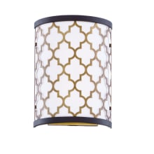 Crest 11" Tall Integrated LED Wall Sconce with Fabric Half Cylinder Shade - ADA Compliant