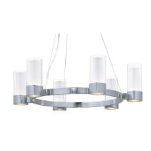 Silo 6 Light 27" Wide LED Pillar Candle Ring Chandelier